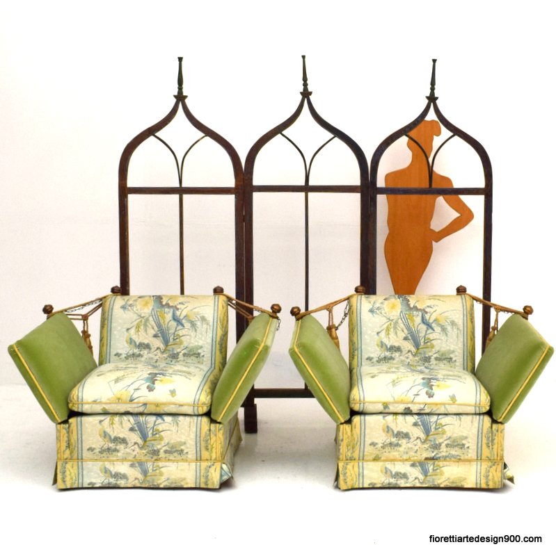 Due poltrone in cintz uccelli acquatici Two Armchairs